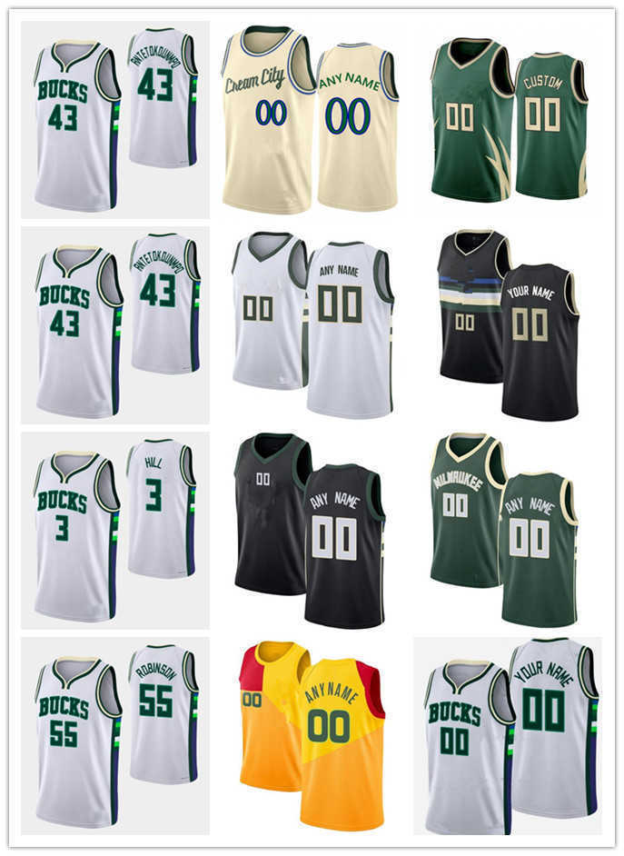 

75th Custom Men Jersey Women Youth George 3 Hill Thanasis 43 Antetokounmpo Justin 55 Robinson Sandro 54 Mamukelashvili Milwaukee''Bucks''Basketball Jerseys, Color