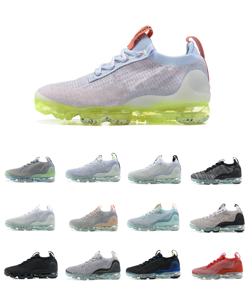 

2021 Fly knit 3.0 FK Black Anthracite Mens Running Shoes VÁPORMAX Pure Platinum Obsidian Armory Blue Smoke Grey Volt Neon Armoury Triple White Metallic Silver Sneakers, Box