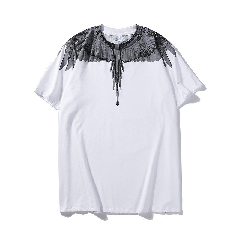 

Tee T-Shirt Tees Shirt T-shirts Tide brand MB sketch black and white wings star same T-shirt popular net red short sleeve