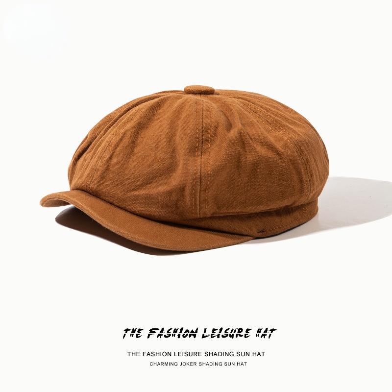 

Berets 2021 Autumn Winter Personality Street Concise Style Short Brim Dome Beret For Woman And Man Black Blue Brown Advance Hats
