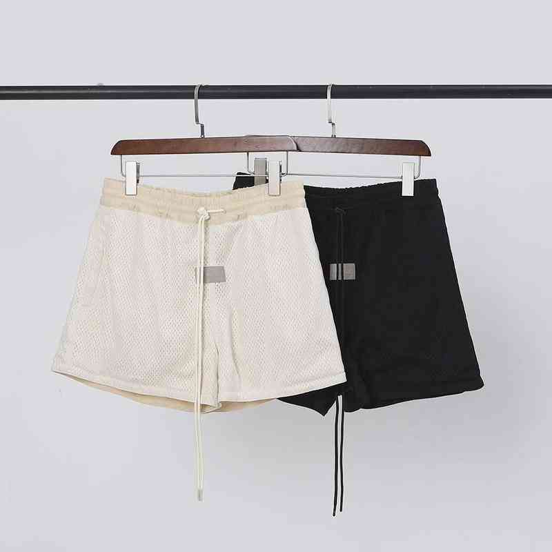 

21ss Latest Justin Bieber fog style men women Hip Hop Loose Cotton shorts Best version 1:1 Embroidered mesh casual sports shorts G1202, White;black