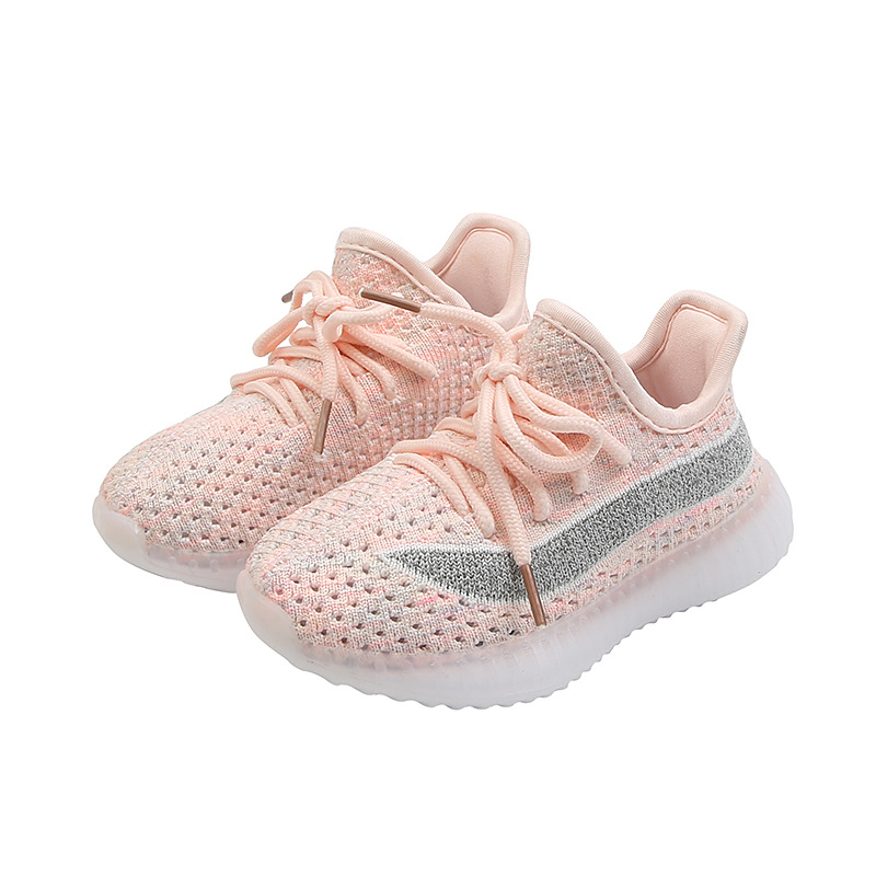 

Children's single network coconut shoes 2021 spring new children's shoes girls flying weave sports shoes light breathable boys single, Black;red