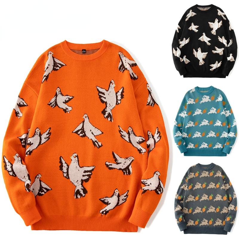 

Men' Sweaters Sweater Harajuku Winter Designer Slim Fit Cardigans Knitted Casual Pullover Keep Warm Jumpers Striped Printed Oversized, Black