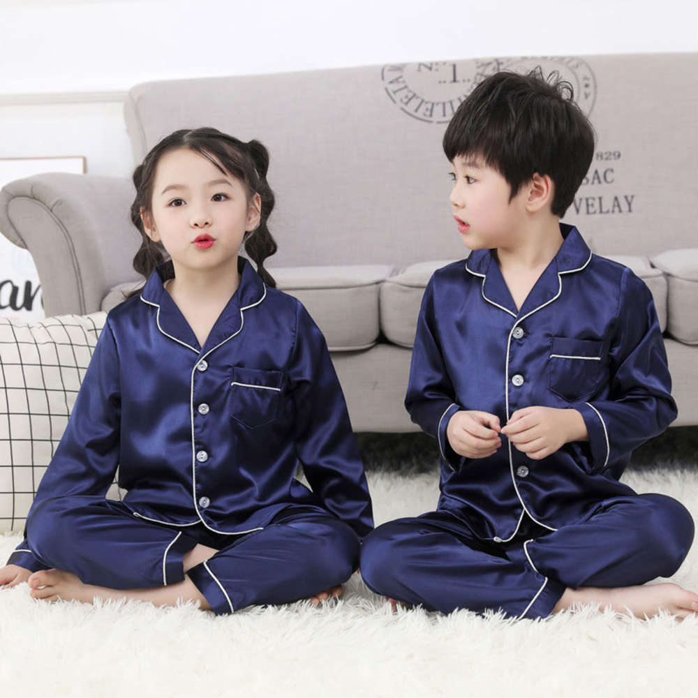 

pajamas ice home cloth boys and girls real Children's silk summer suit, Champagne short sleeve shorts