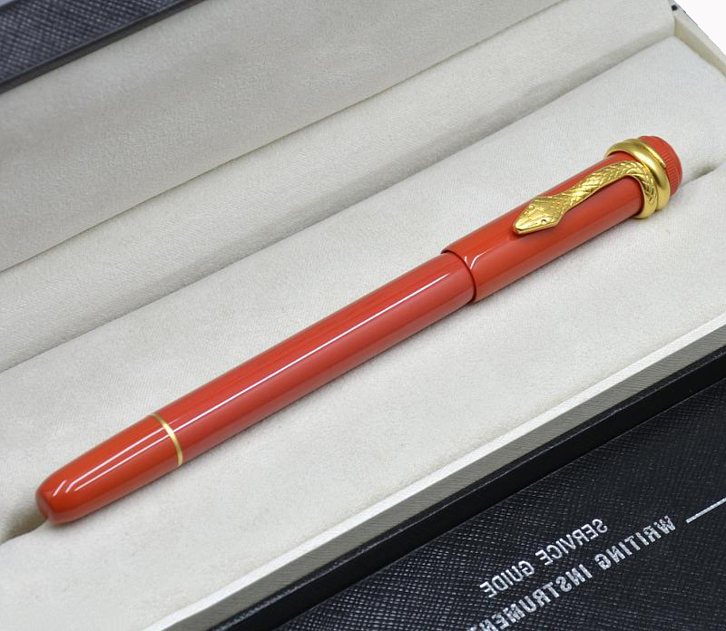 

High quality 1912 Red metal Rollerball pen with snake clip school office stationery brand lady Writing ball pens For business Gift, As picture show