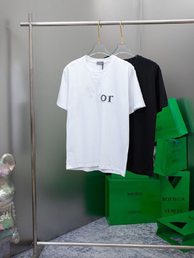 

2022ss early spring new high-grade cotton printed T-shirt round neck stitching pullover short sleeves Size: ~xxxl Color: black and white m78w