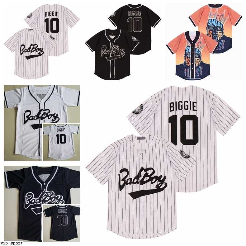 

Movie Notorious Badboy Bad Boy 10 Biggie Baseball Jersey Smalls Embroidery And Stitched Team Black White Cool Base Breathable Top Quality as