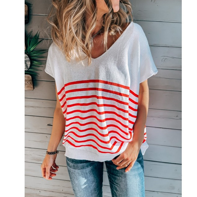 

90s women srtiped t-shirt tops xxl for summer casual short sleeve workout Patchwork Harajuku Loose top girls attack of the Titans female colthing blouses 2021, Khaki