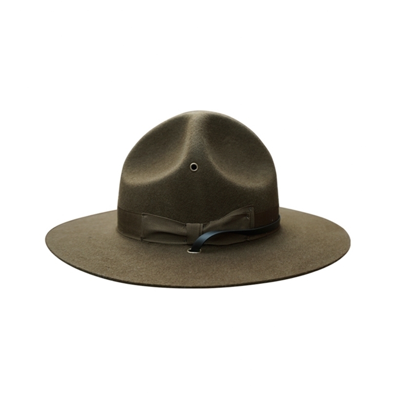 

X047 U.S. Marine Corps Adult Wool Fe Hats Adjustable Size Woolen Army Green Hats Fe Hat Men Fashion Womens Church Hats 211227