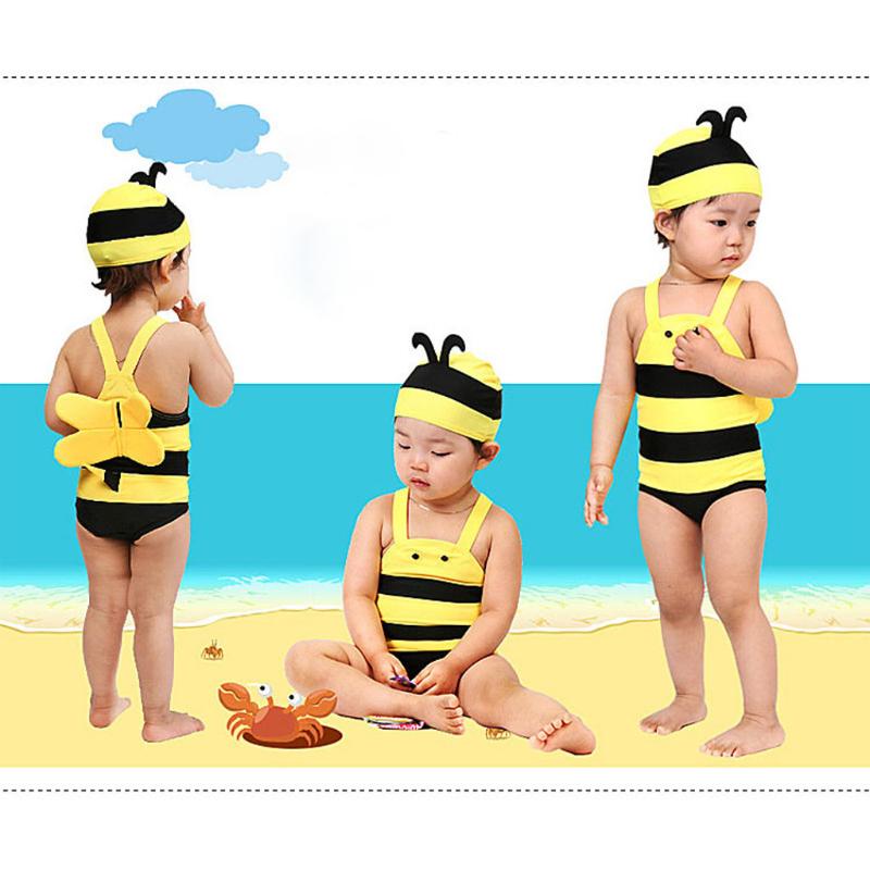 

Summer Toddler Baby Kids Girl Bee Swimsuit Bikini Swimming Costume Swimwear Bathing Suit Sleeveless Straps Set Outfits Dropship One-Pieces, Black