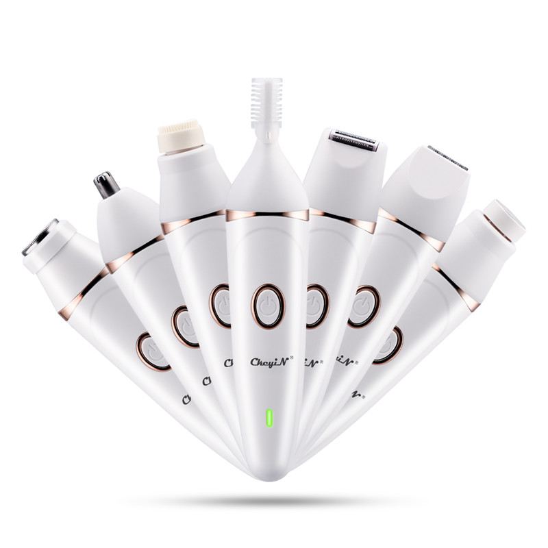

7 in 1 Professional Hair Trimming Kit Painless Lady Shaver Waterproof Women Epilator Bikini Eyebrow Nose Hair Trimmer Clipper 31