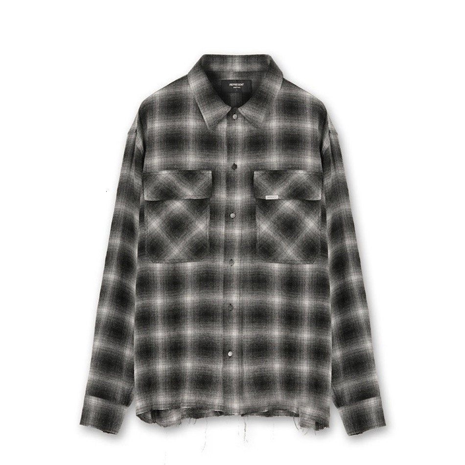 

2021 New Flannel Shirt Men Women Slightly Oversized Represent Shirts Classic Brown Check High Quality Blouse Inside Tag 8vol
