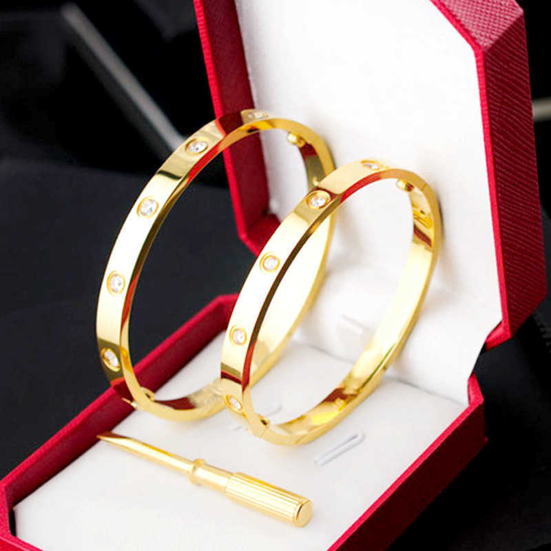 

Love Bracelet Luxury Bangle Female Stainless Steel Screwdriver Bracelets Couple Mens Womans Fashion Jewelry Easter Valentine Day Gift for