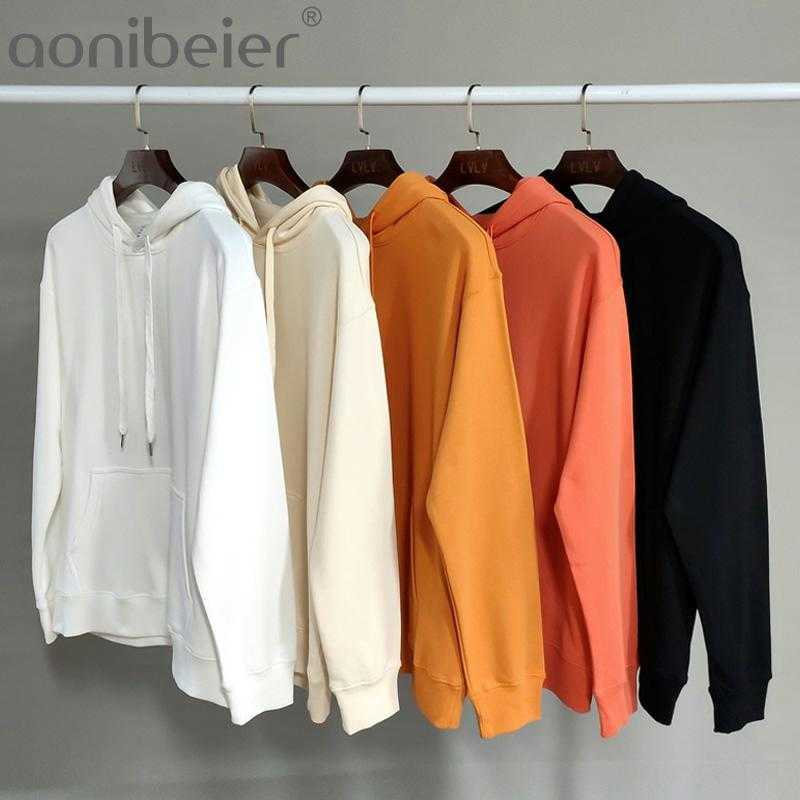 

Women Hoodies Tracksuit Sportswear Casual Workout Tops Spring Autumn Hooded Sweatshirt Drop Shoulder Loose Pullovers 210604, Orange