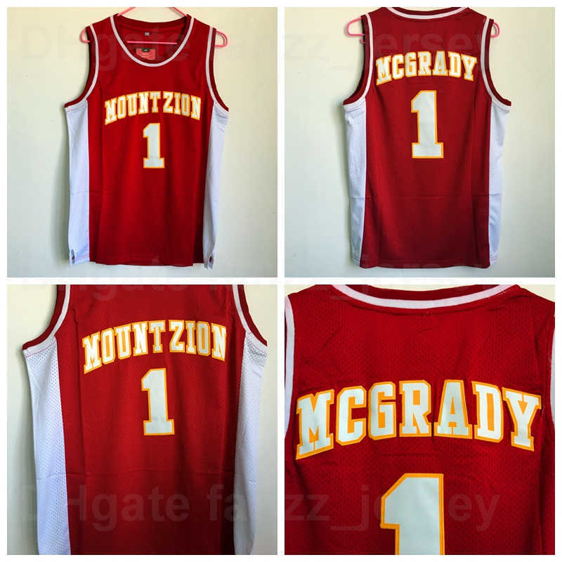 NCAA Wildcats Mountzion High School Tracy McGrady Maillot de basket-ball 1 Team Couleur Rouge Chemise respirante pour les fans de sport Pur coton