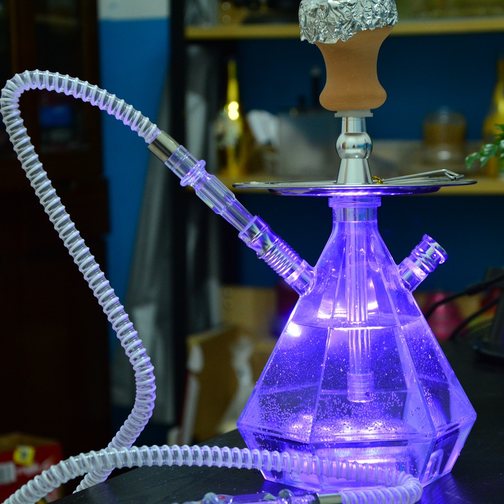 

Arab hookah transparent acrylic brick and stone single tube double pipe hookahs