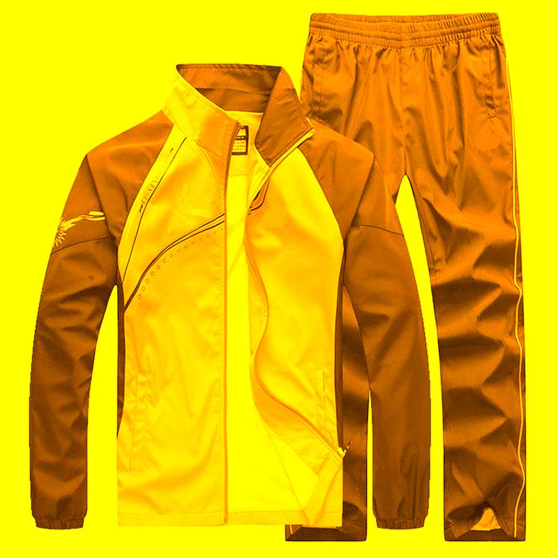 

Jogging Clothing Spring Autumn Men Set Tracksuit 2022 Man Sportswear 2 Piece Sporting Suit Jacket+Pant Sweatsuit Male Size 5XL, Black;red
