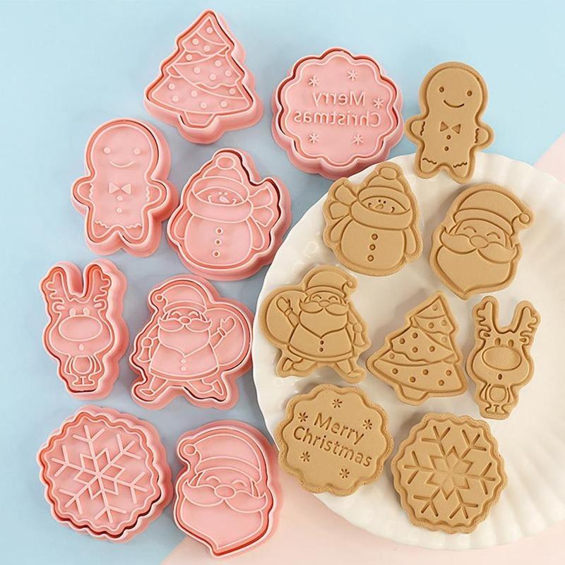 

Baking Moulds 8-piece Cartoon Biscuit & Mould, Pastry Cookie Tools Decorative Kitchenware, Plastic Cutter Dessert Decorator