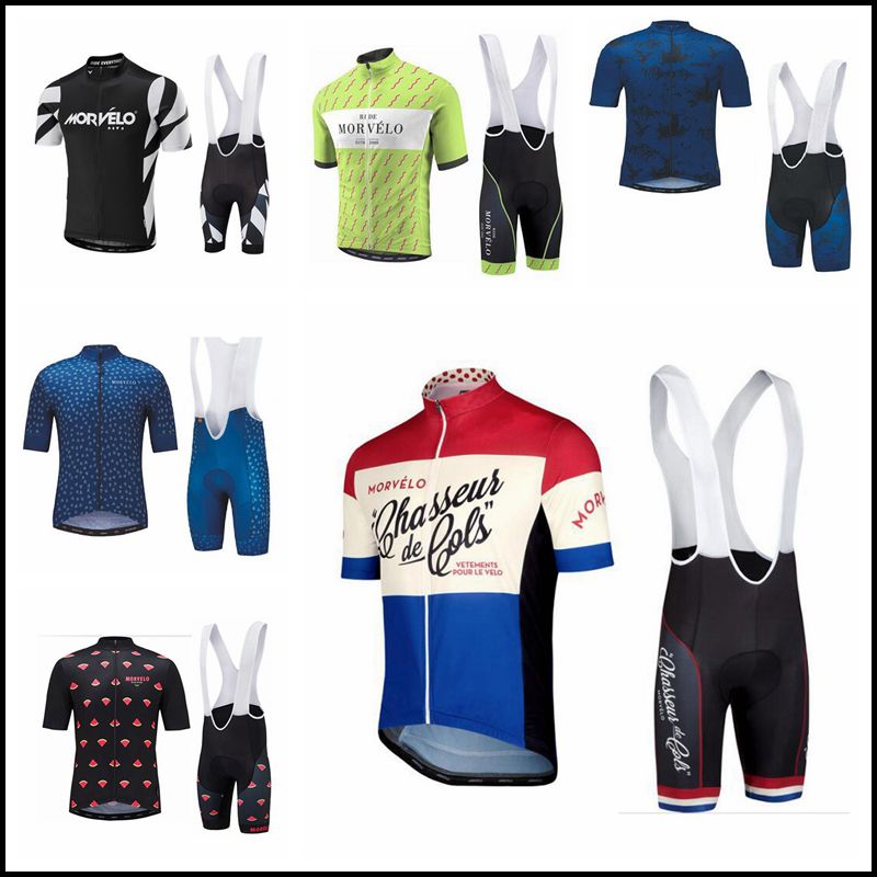 

Men Morvelo Team Cycling Jersey Sets Breathable Short Sleeve Mtb Bike Shirt 3D Gel Pad Bib Shorts Mountain Bicycle Clothing, 4#
