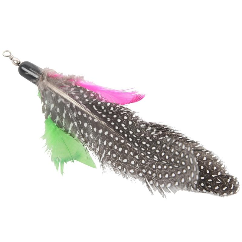 

Cat Toys Promotion! 5 Pcs Catfish Fishing Leash Toy Refills With Feather Baits