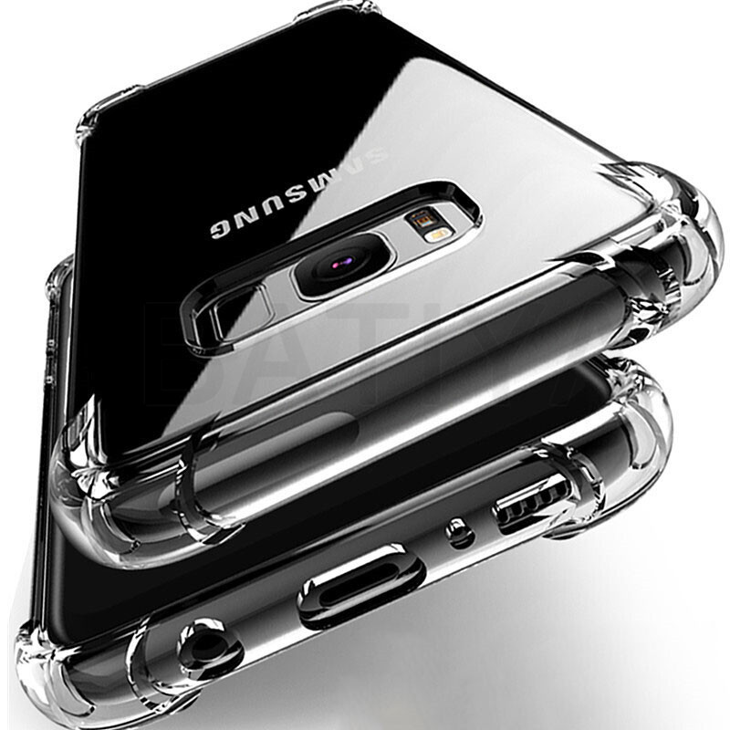 

Shockproof Case on for Samsung Galaxy S21 Ultre S20 FE S10 Plus S10E S8 S9 S7 Silicone Phone Cases for Note 20 10 9 8 Back Cover, Transparent
