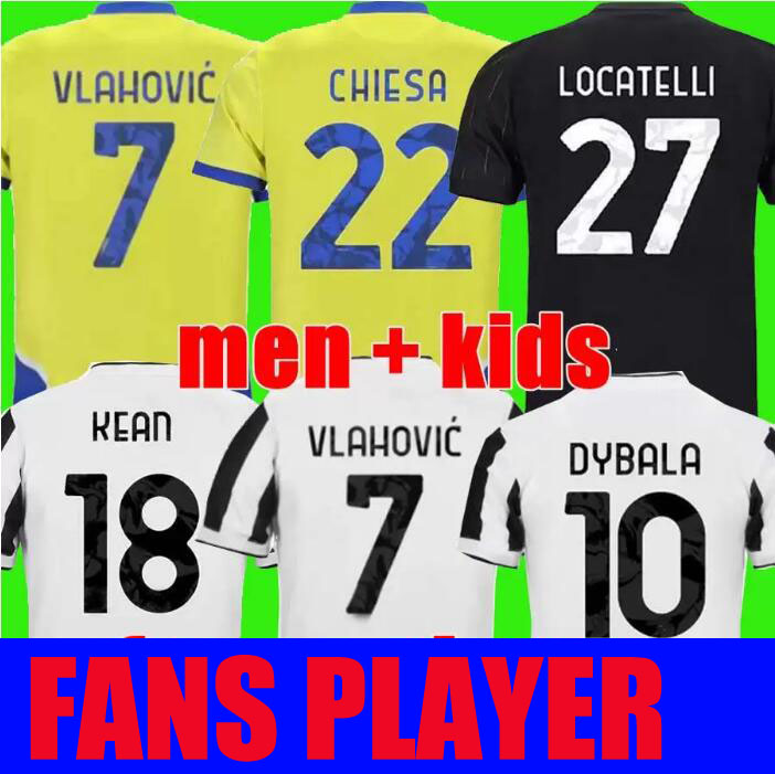 

DUSAN VLAHOVIC Soccer Jersey DYBALA CHIESA 2021 2022 bonucci Locatelli 21 22 MORATA ARTHUR KEAN CHIELLINI SZCZESNY Men Kids Kit Football Shirt JUvEnTuS uniforms, Third