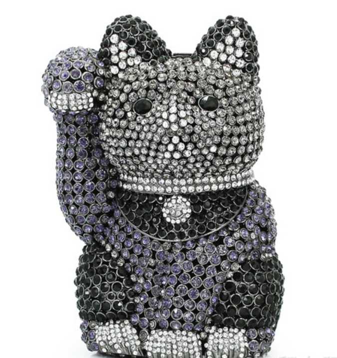 

Evening Bags XIYUAN Female Silver Black Color Crystal Women Purse Metal Diamond Mianudiere Handbag Bridal Clutch Wedding Party Bag, Show as picture