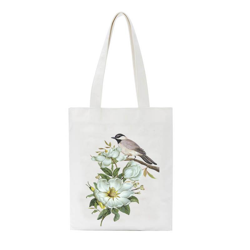 

Shopping Bags Cute Bird Animals Fruit Printed Female Party Handbag Canvas Tote Bag For Women Cloth Carrying Shoulder, A381