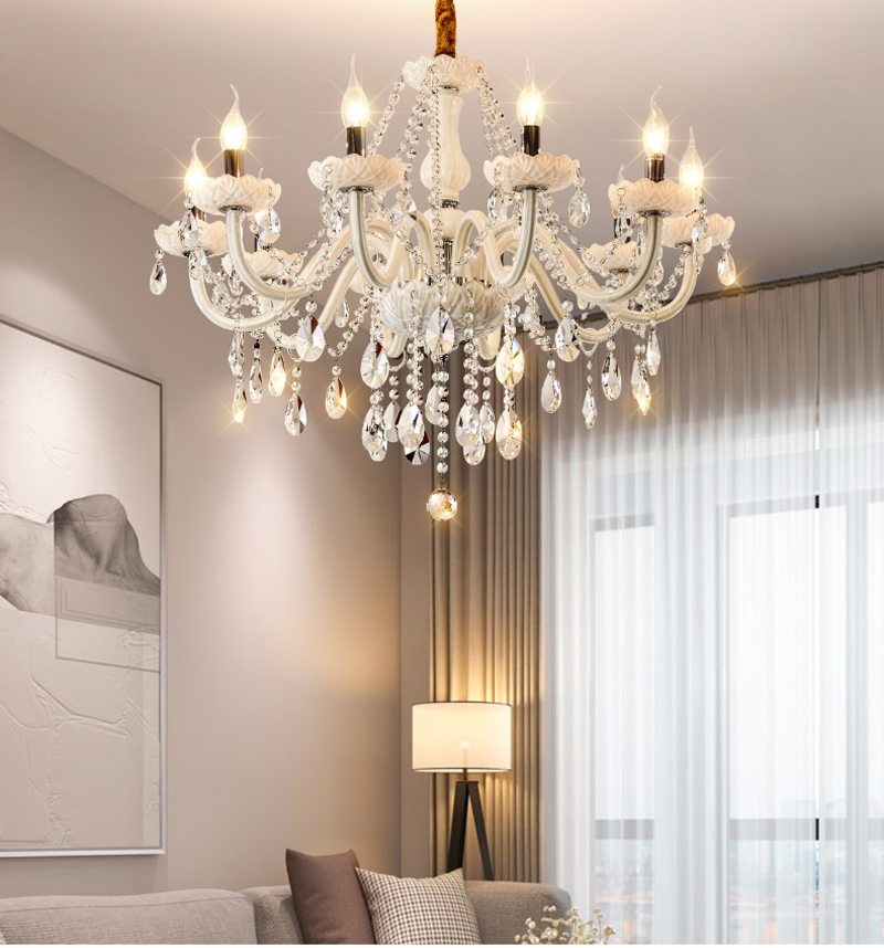 Living Room Chandelier Light Luxury European Crystal Chandelier Atmosphere Restaurant Candle Lights Simple Post Modern Bedroom Pendant Lamps-image-471584967