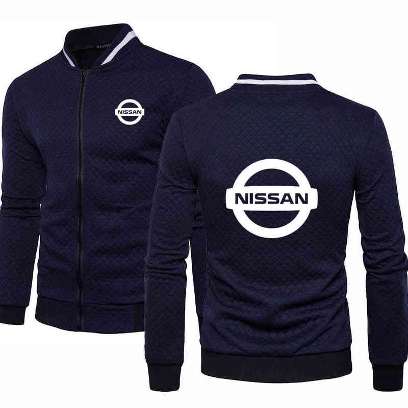 

Spring Autumn New Men's Jackets Nissan Car Printing Sweatshirt Fashion Color Bar New Casual, White
