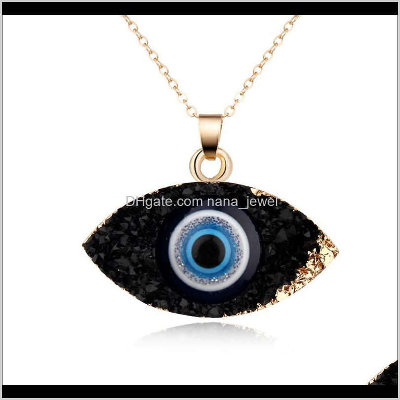 

Simple Evil Eye Pendant Necklace Women Resin Handmade Clavicel Chains Necklaces For Female Christmas Imitation Natural Stone Necklace Ipu4J, Silver