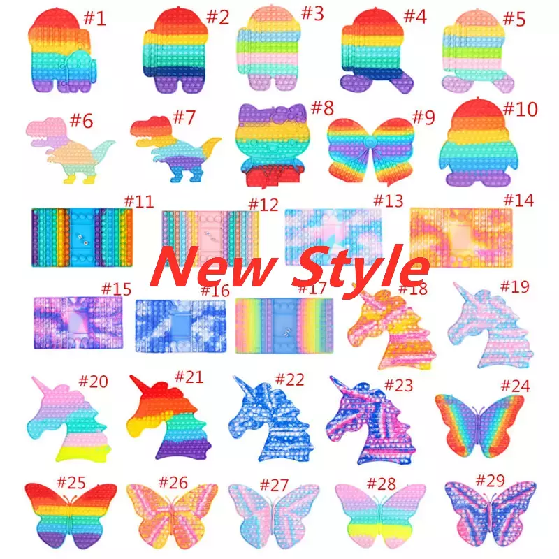 

30cm Big Fidget Toys Party Favor Push Bubble Dinosaur Butterfly Board Game Soft Sensory Puzzles Giant Large Size Poo-its Bubbles Decompression DHL