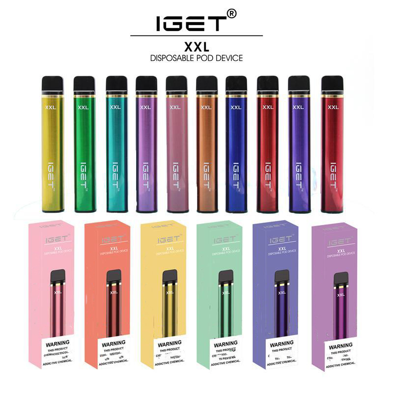 

Authentic IGET XXL 1800 puffs Vape Pen Disposable E-cigarettes starter Kits Pre-Filled