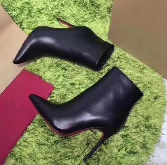 

Luxury Designer Women Boots Red High Heel Bottom Pointed Toe Shoes 10cm Thin mnbjkg 2022 Fashion Women Leather Sneakers xcvsdvs dxsvsdg, Black matte
