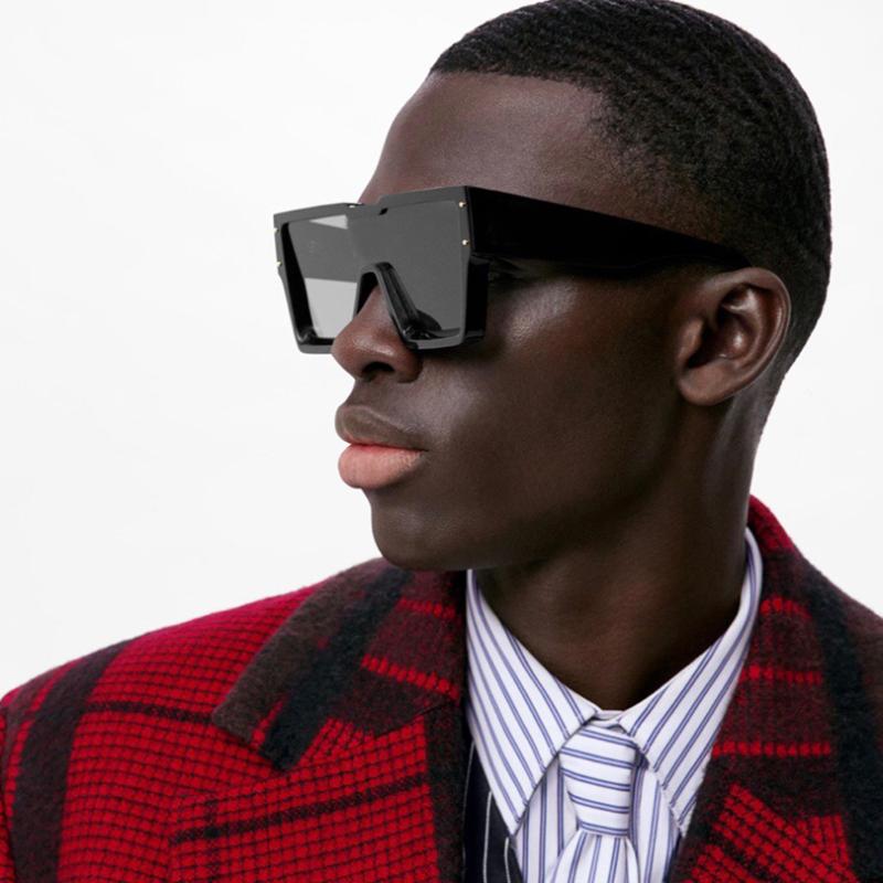 

Sunglasses Square Oversize Black Frame Men Grey Lenses Driving Style