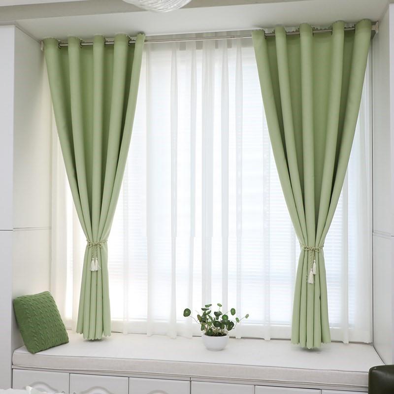 

Curtain & Drapes Short Curtains Kitchen Blackout For Living Room Bedroom Window Treatments High Shading Home Decoration, Green