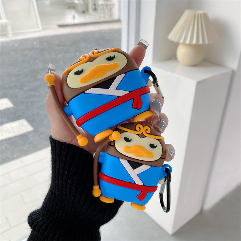 

For Airpods Pro Case 3D Cartoon Cute Great Sage Duck Soft Silicone Earphone Cases For Apple Air Pods 1 2 3 Wireless Headphone Cover Bags, A for airpods pro