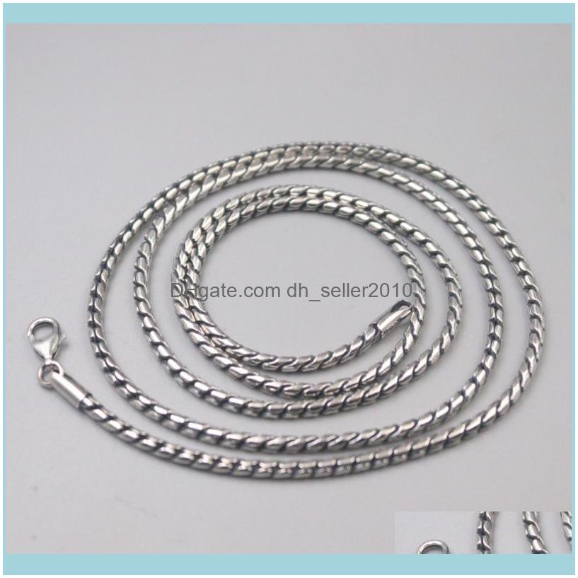 

Necklaces & Pendants Jewelrypure 925 Sterling Sier Necklace Men Women 2Mm Round Twill Twisted Rope Link Chain 24Inch/ 20-21G Chains Drop Del