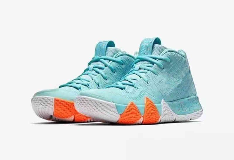 

2021 Kyries 4 Confetti Kids Basketball sales Multi Color green Light Aqua Yellow sneakers store, 16