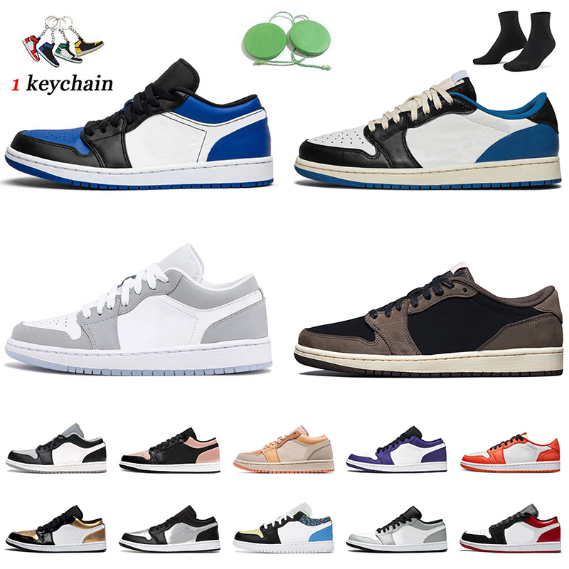 

Top Quality Jordan 1 low Basketball Shoes Mens Jumpman 1s Travis Scotts Air Jorden Fragment University Blue Hyper Royal UNC Designer Retro Sneakers Sports, C45 pine green 36-46