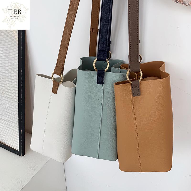 

fashion large capacity bucket bag designer women shoulder bags luxury pu leather crossbody bag female simply panelled big purses, Beige