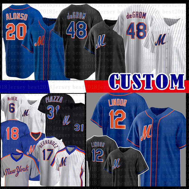 

12 Francisco Lindor 48 Jacob deGrom Baseball Jersey New Pete Alonso York 31 Mike Piazza Jeff McNeil Keith Hernandez Darryl Strawberry Dwight Gooden Noah Syndergaard, Mens (size:m-3xl)daduhui