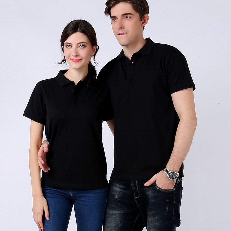 

2021 New Summer Brand Clothing Cotton Short Sleeve Top Bottom Turn Down Collar Tops Stripe Polo Shirts for Men and Women Oigf, Black