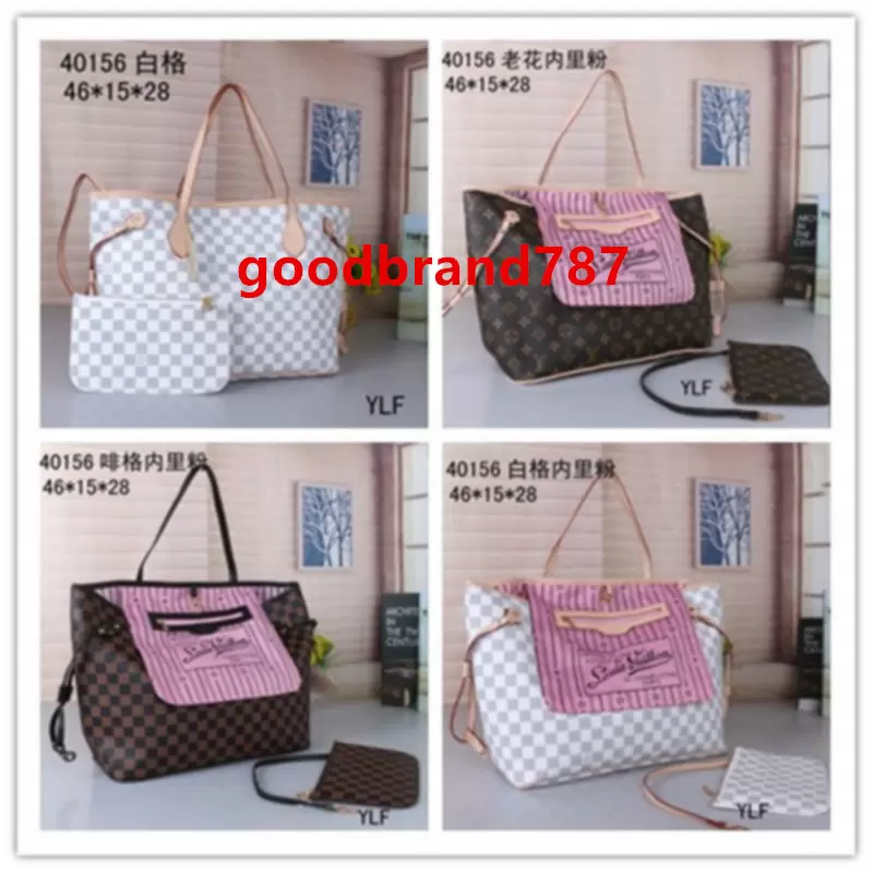 

2-piece Handbag Women Luxurys Designers Bags Casual travel large capacity tote bag PU material fashion shoulder bag's Louise's Viuton's GGs LOUISS VUTTONS LVs YSLs, 1-brown-brown flower