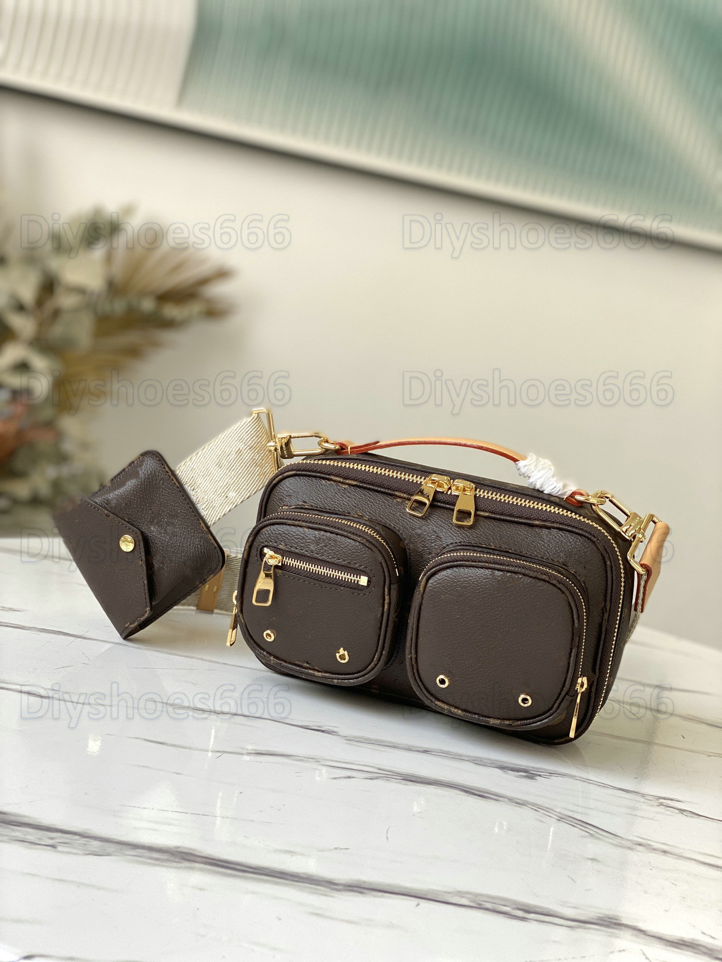 

Sporty Crossbody Utility Brown Monograms Canvas Shoulder Bag M80446 Designer Mens 2pcs 2sets Cross Body Bags With Wallet Womens HandBag Purse Totes, Red;black