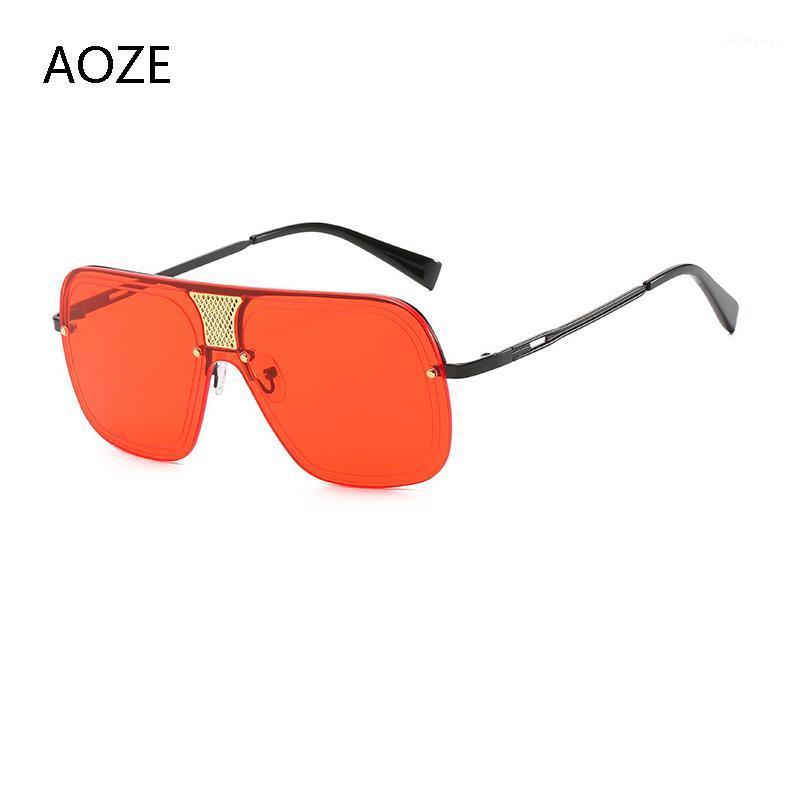 

Sunglasses 2021 AOZE Brand Fashion Semi-rimm Square Pilot Yle Men's Man Design Retro UV400