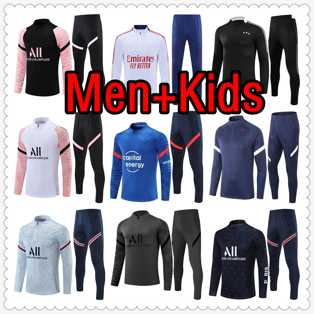 

Man football jerseys mens and kids kit soccer tracksuit jersey 2122 training jacket chandal futbol survetement foot maillot de
