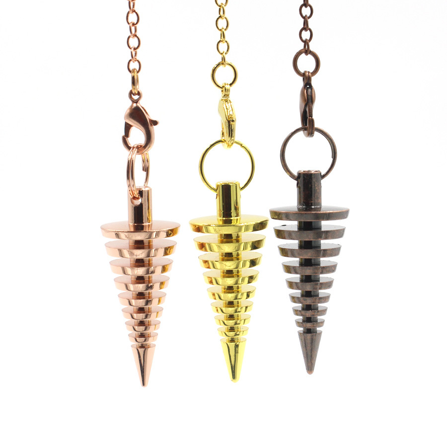 

JLN Metal Pendulum Pendant Balance Reiki Cone Vintage Charm Dowsing Tool For Energy Therapy Divination Meditation Hypnosis