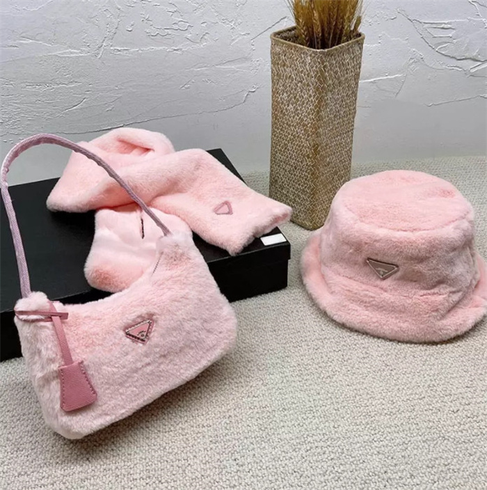 

2022 Winter Mini bag Re-Edition 2000 Terry Fabric new designer luxury woman girl underarm bag scarf hat three-piece womens wallet