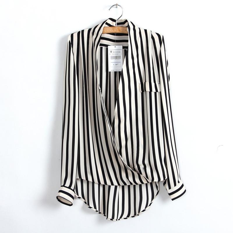 Cheap Bulk Vertical Striped Blouse UK 